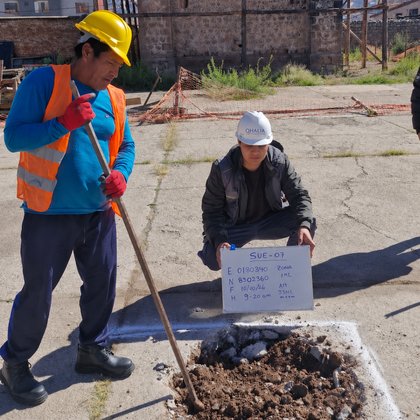 Muestreo de suelo en campo
